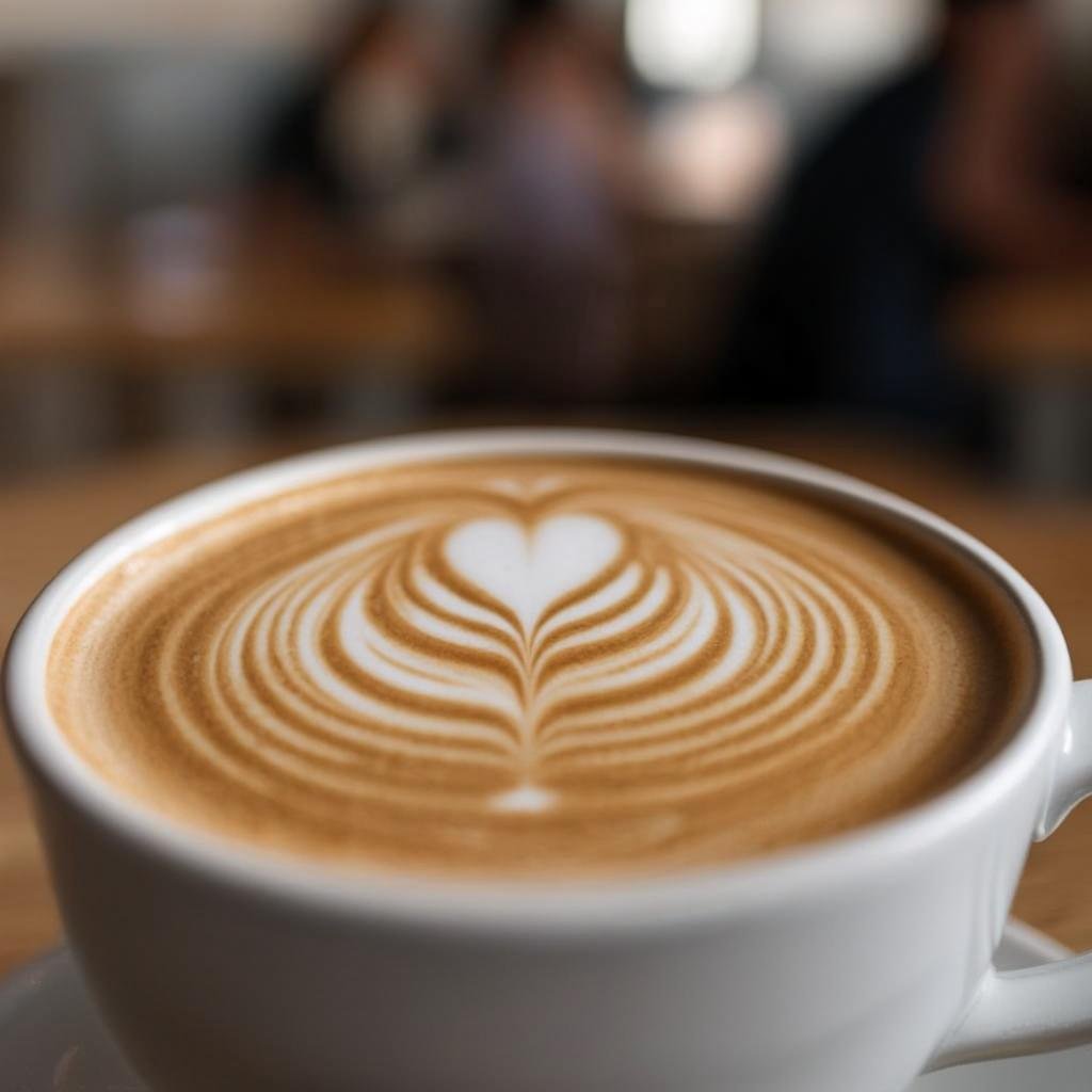 Latte art being created
