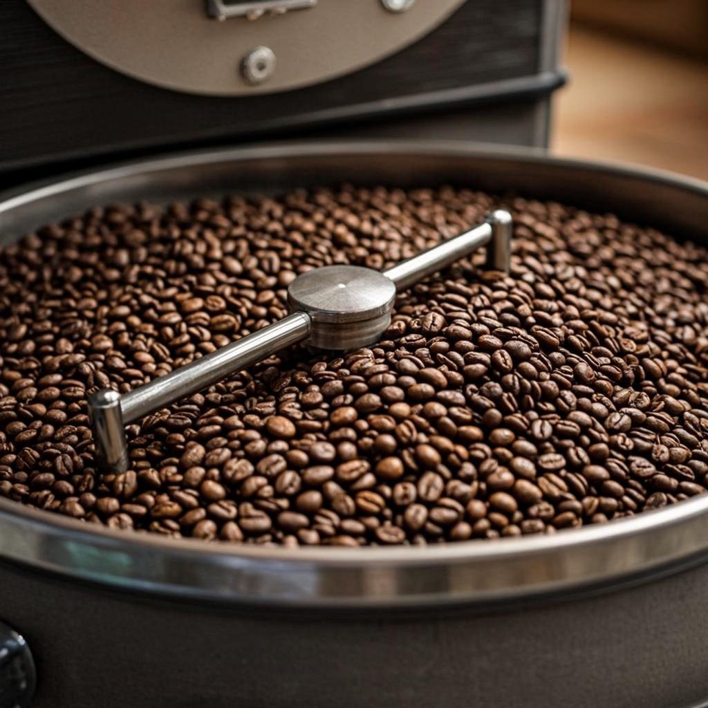 Coffee beans roasting
