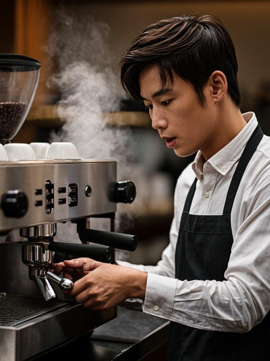 Barista at work